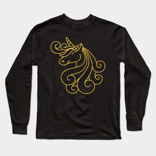 Cute Golden Unicorn Long Sleeve T-Shirt